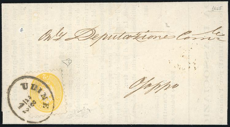 1865 - 2 soldi giallo, dent. 9 1/2 ... 