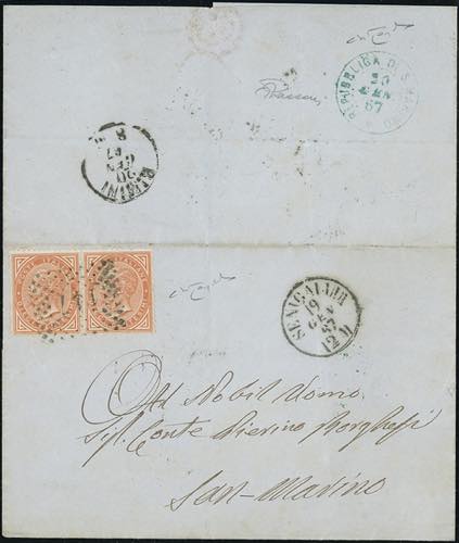 INCOMING MAIL 1867 - 10 cent. De ... 