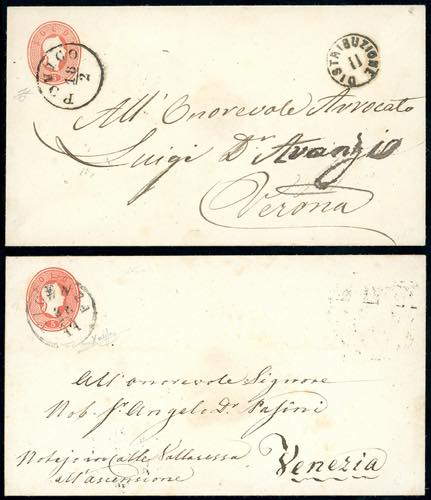 1861 - 5 soldi rosso, busta ... 