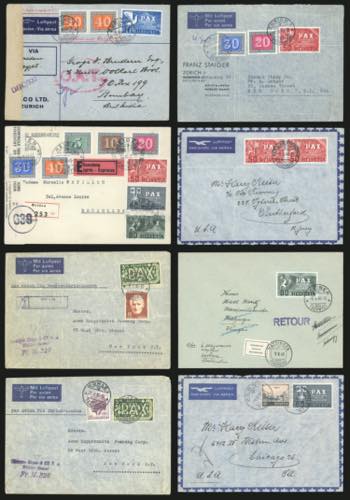 SVIZZERA 1945/1946 - Otto lettere ... 