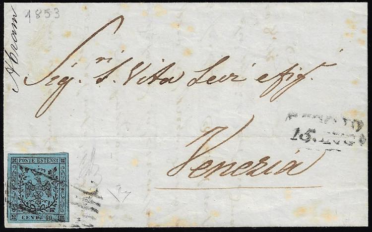 1853 - 40 cent. celeste (5), ... 