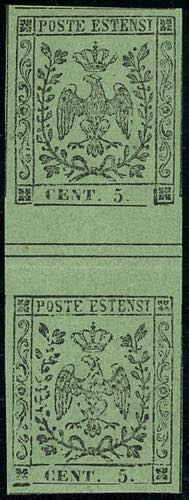 1855 - 5 cent. verde oliva (8), ... 