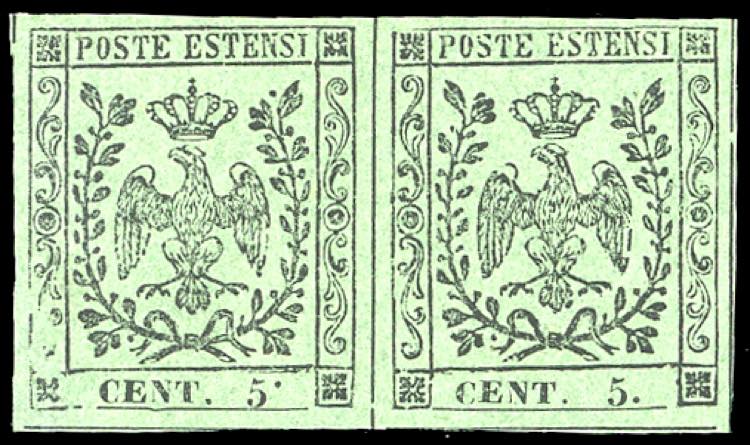 1852 - 5 cent. verde oliva punto ... 