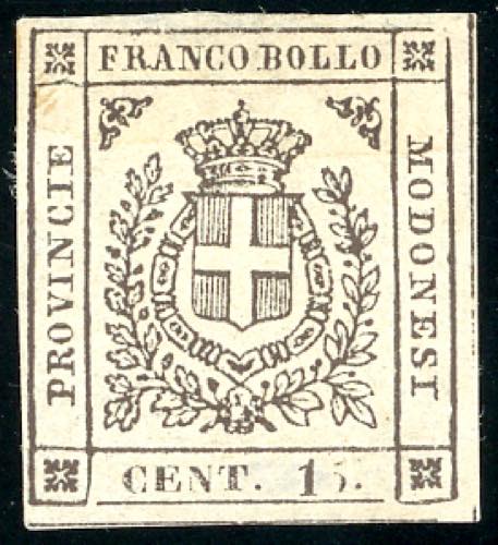 1859 - 15 cent. bruno (13), nuovo, ... 