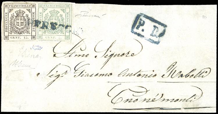 1859 - 15 cent. bruno scuro, 5 ... 