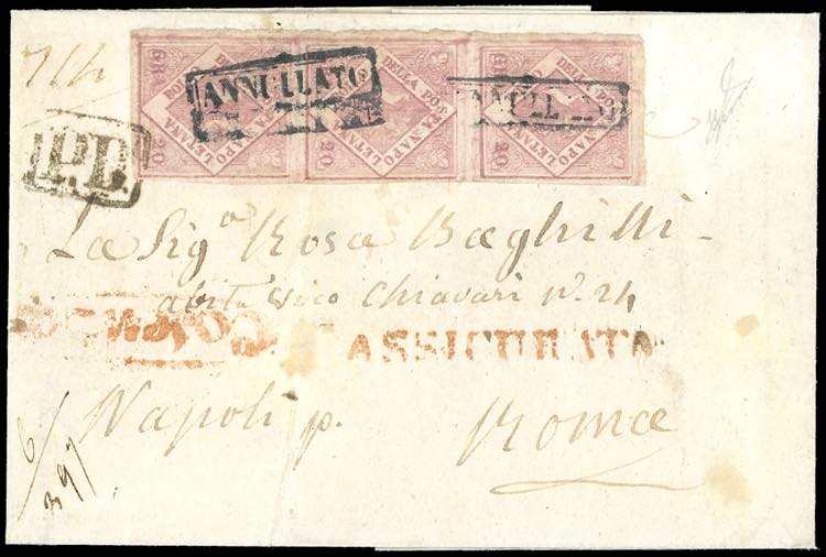 1858 - 20 grana rosa brunastro, I ... 