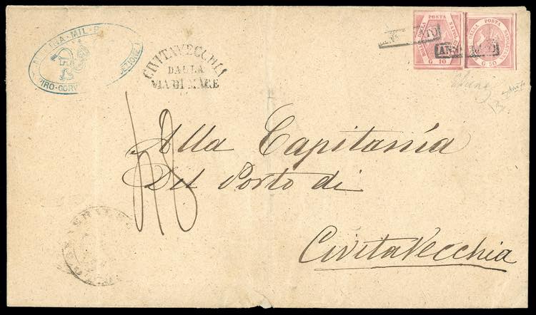 1860 - 50 grana rosa lillaceo, 10 ... 