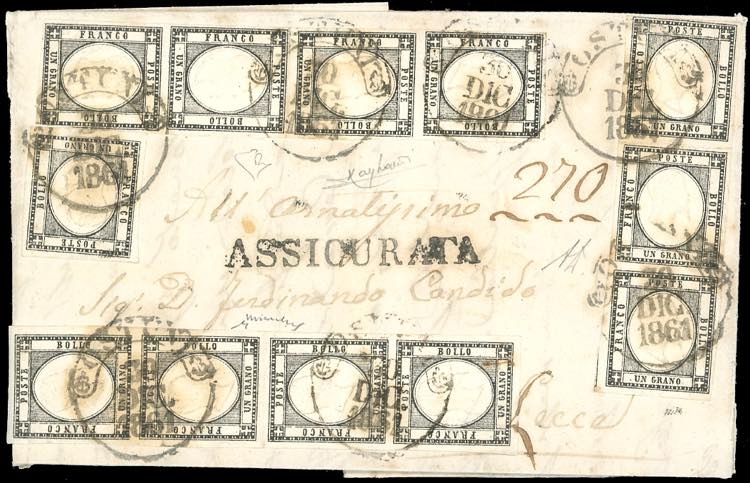 1861 - 1 grano nero intenso (19c), ... 