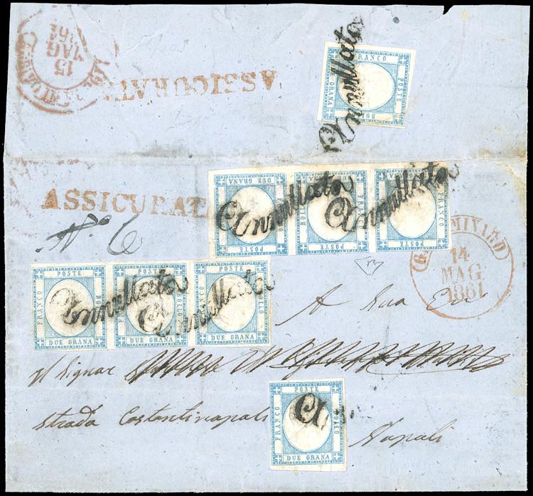 1861 - 2 grana azzurro chiaro ... 