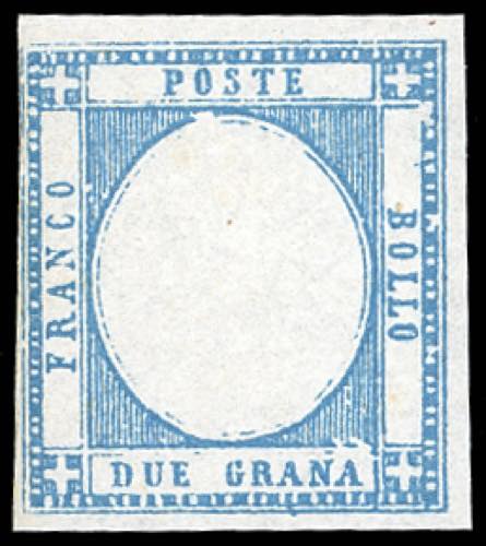 1861 - 2 grana celeste, senza ... 