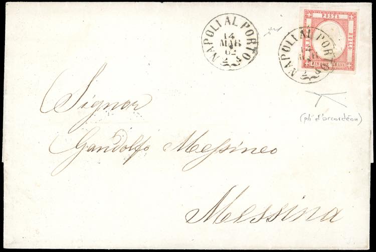 1862 - 5 grana rosso carminio ... 