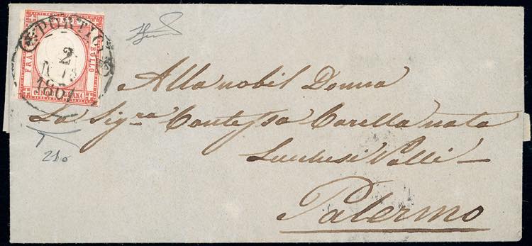 1861 - 5 grana rosso carminio, ... 