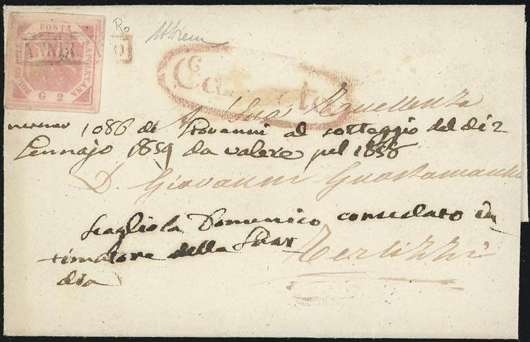 CASERTA, annullato + ovale rossi ... 