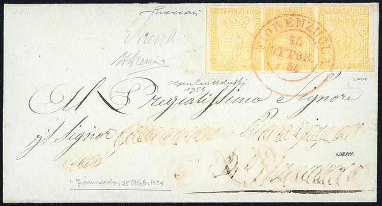 1854 - 5 cent. giallo chiarissimo ... 