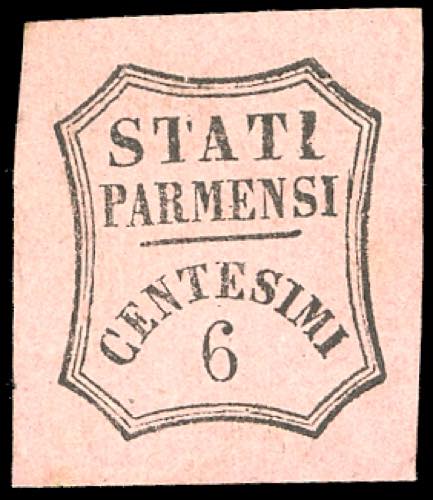 1853 - 6 cent. rosa vivo (1), ... 