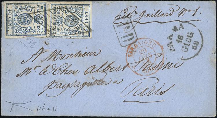 1859 - 40 cent. azzurro, un ... 