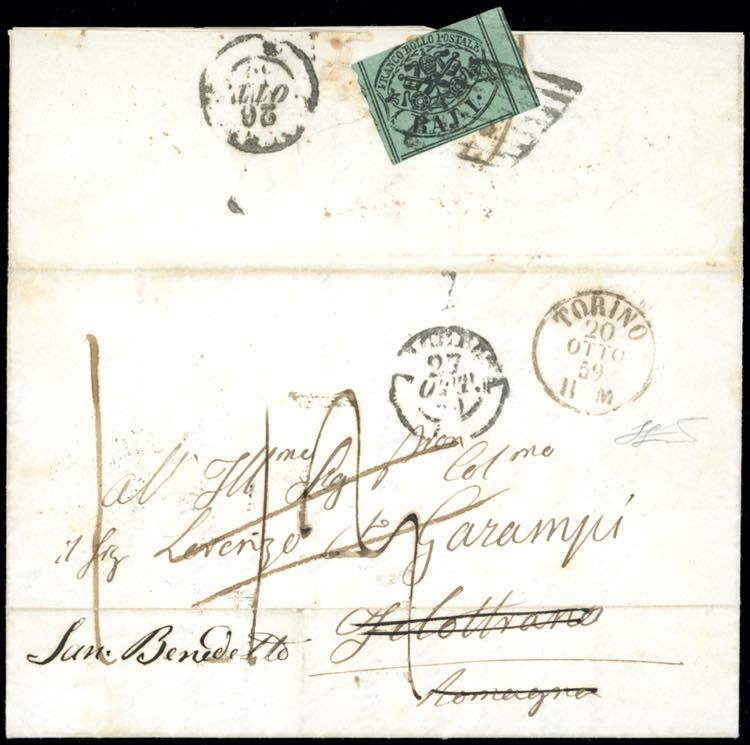 1859 - Lettera non affrancata da ... 