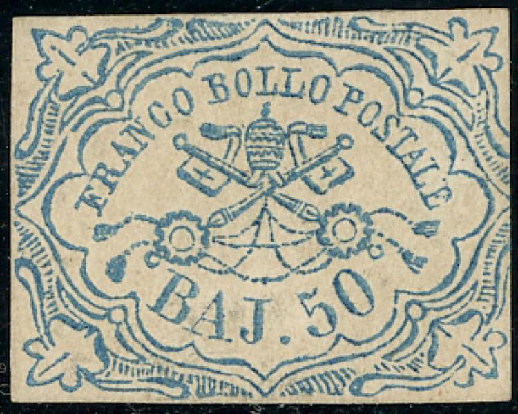 1852 - 50 baj azzurro (10), nuovo ... 