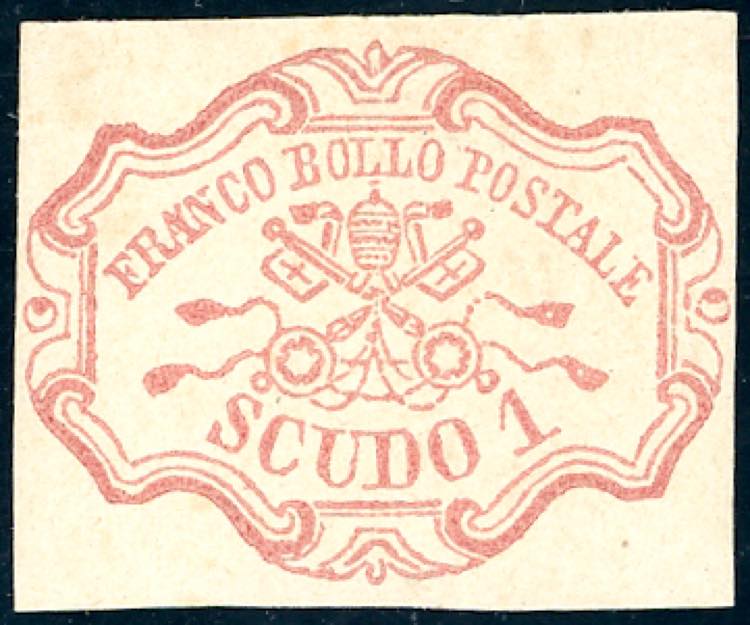 1852 - 1 scudo rosa carminio (11), ... 