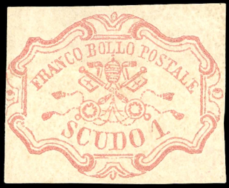 1852 - 1 scudo rosa carminio (11), ... 
