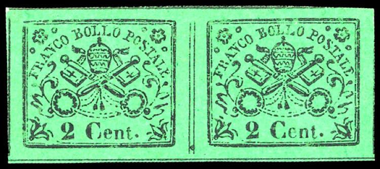 1867 - 2 cent. verde giallo (13), ... 