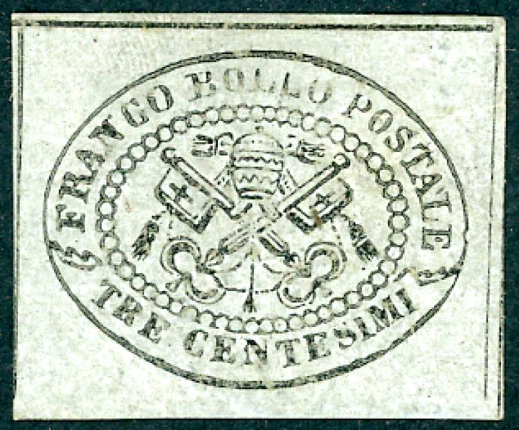 1867 - 3 cent. grigio (15), gomma ... 
