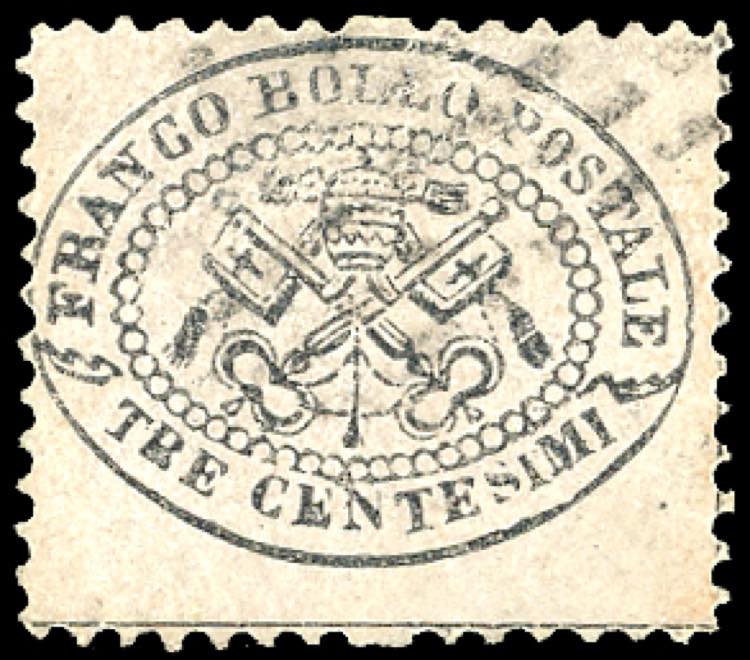 1868 - 3 cent. grigio rosa (23), ... 