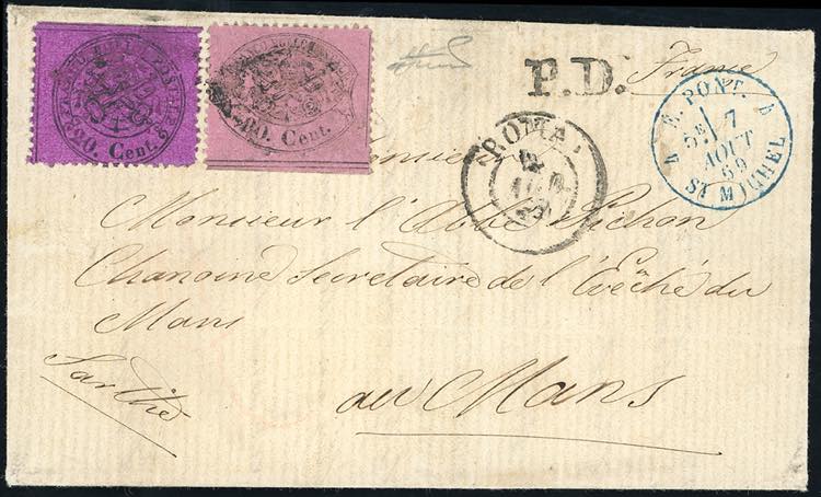 1869 - 80 cent. rosa lillaceo, 20 ... 