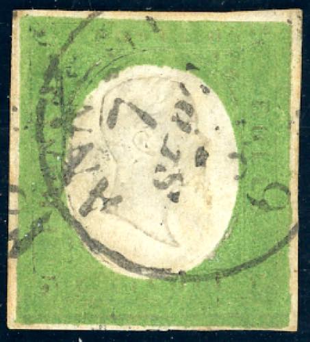 1854 - 5 cent. verde giallo (7), ... 