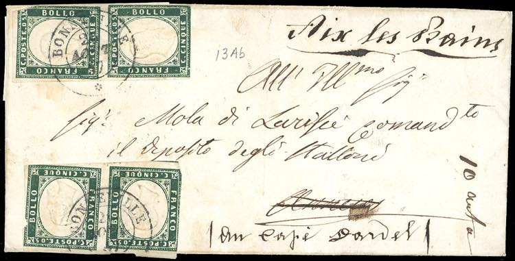 1857 - 5 cent. verde mirto scuro ... 