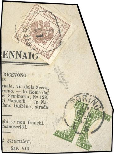 1863 - 5 cent. verde scuro (13D), ... 