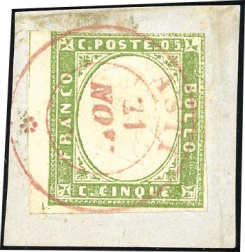1862 - 5 cent. verde giallastro ... 