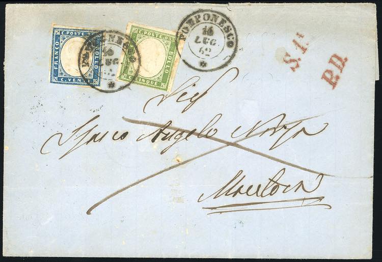 1862 - 5 cent. verde giallastro, ... 