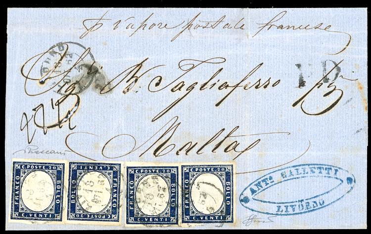 SARDEGNA-MALTA 1862 - 20 cent. ... 