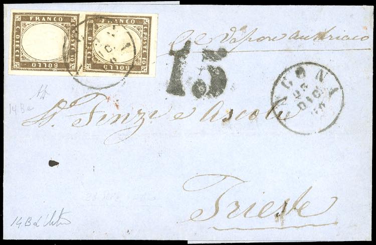 1860 - 10 cent. bruno olivastro ... 