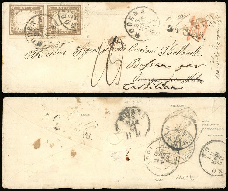 1861 - 10 cent. bruno tenue ... 