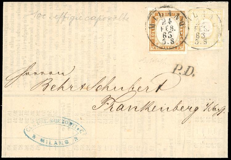 1863 - 10 cent. bistro arancio, ... 
