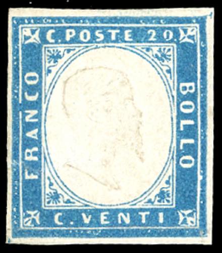 1855 - 20 cent. cobalto scuro ... 