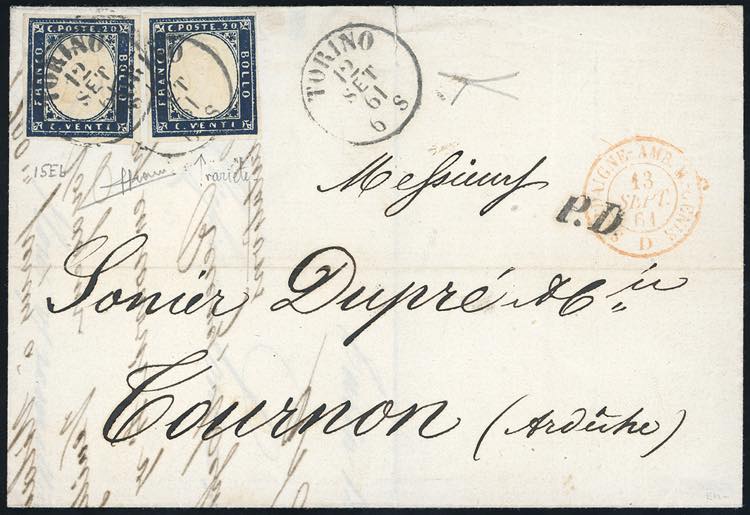 1861 - 20 cent. indaco scuro ... 