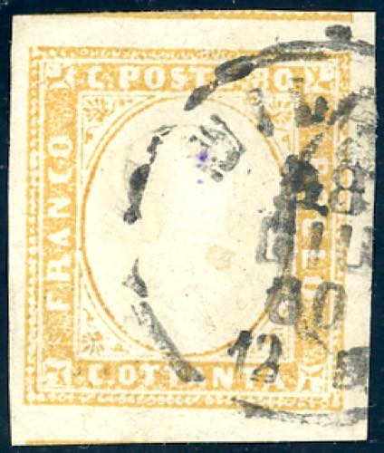 1860 - 80 cent. giallo arancio ... 