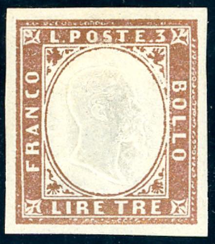 1861 - 3 lire rame vivo (18A), ... 