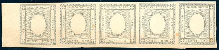 1861 - 1 cent. grigio nero, senza ... 