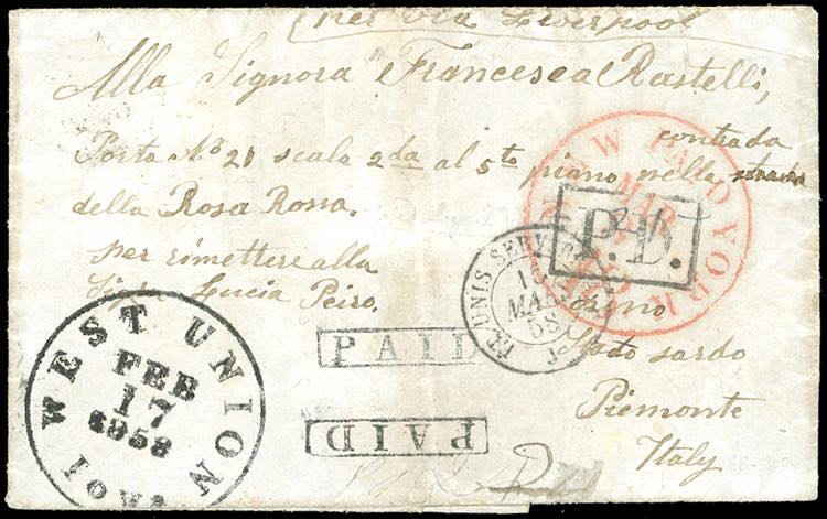 SARDEGNA-STATI UNITI 1858 - ... 