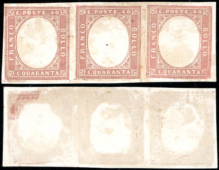 1861 - 40 cent., prova di stampa, ... 