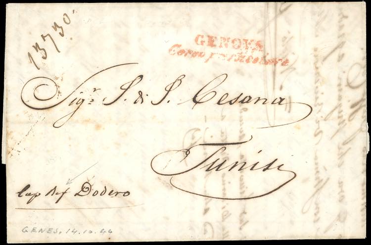 SARDEGNA-TUNISA 1844 - Lettera ... 