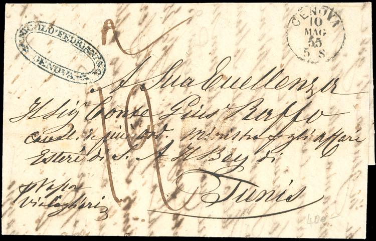 SARDEGNA-TUNISIA 1855 - Lettera di ... 