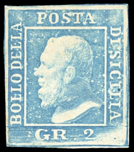 1859 - 2 grana azzurro chiaro, II ... 