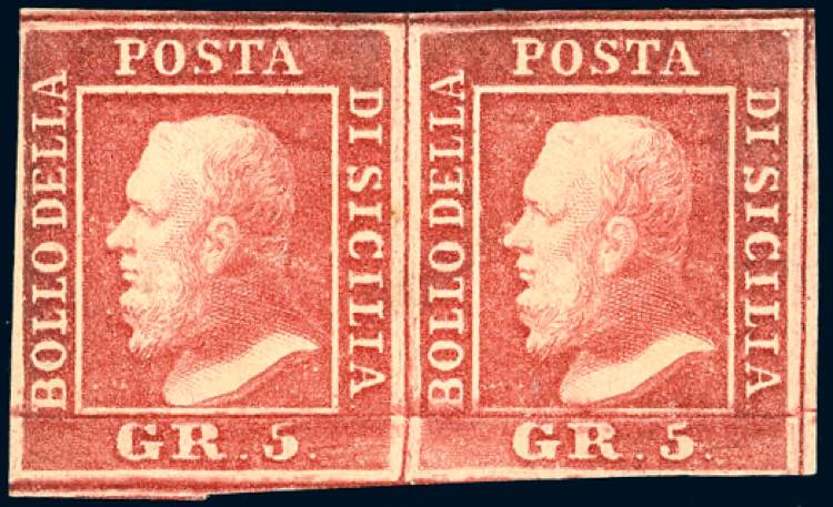 1859 - 5 grana rosa carminio, I ... 