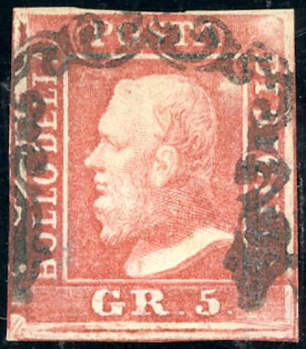 1859 - 5 grana rosa carminio, I ... 
