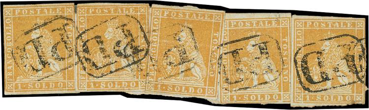 1851 - 1 soldo ocra su grigio (2), ... 